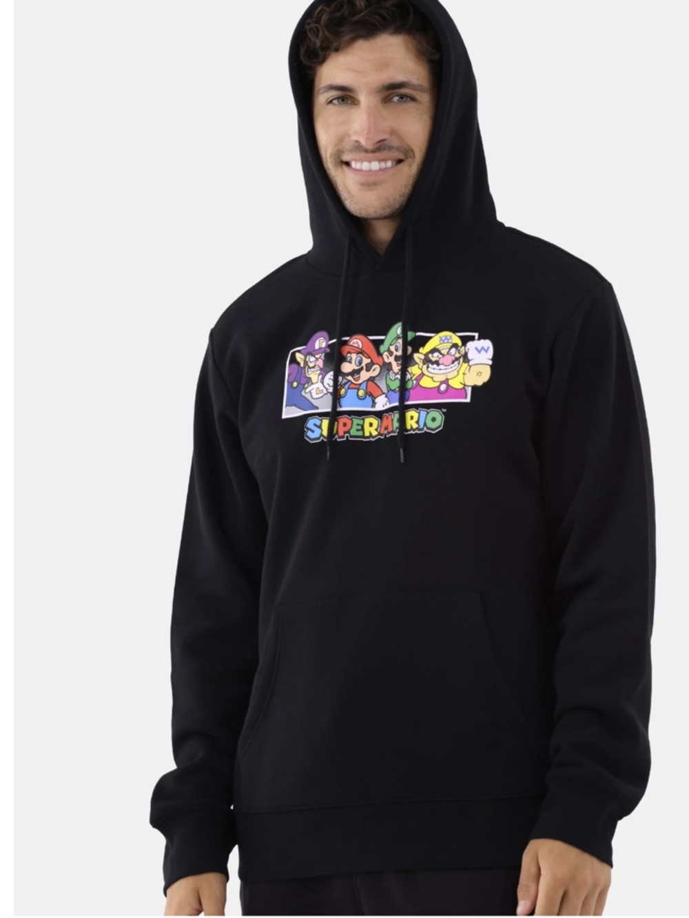 MAD Engine Black Super Mario Character Graphic Hoodie